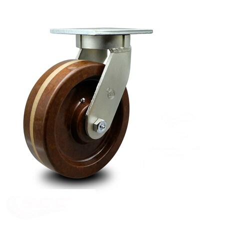 Service Caster 8 Inch Extra Heavy Duty High Temp Phenolic Wheel Swivel Caster with Swivel Lock SCC-KP92S830-PHRHT-BSL